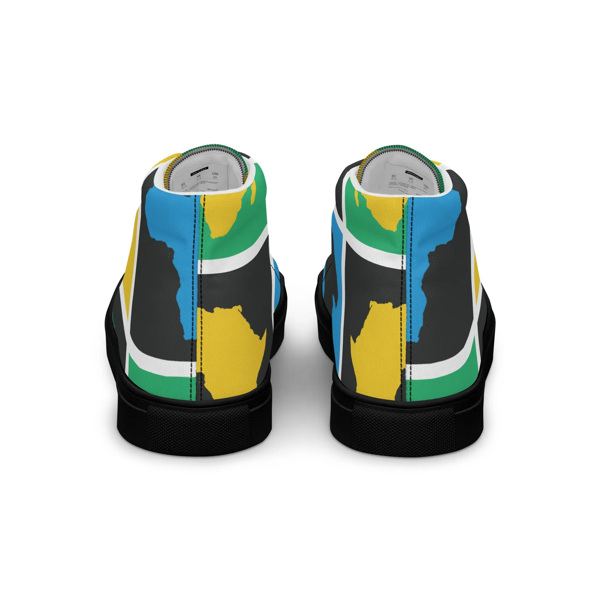 AFRICA WARHOL Women’s High Top Canvas Shoes (Yellow, Green, Turquoise)