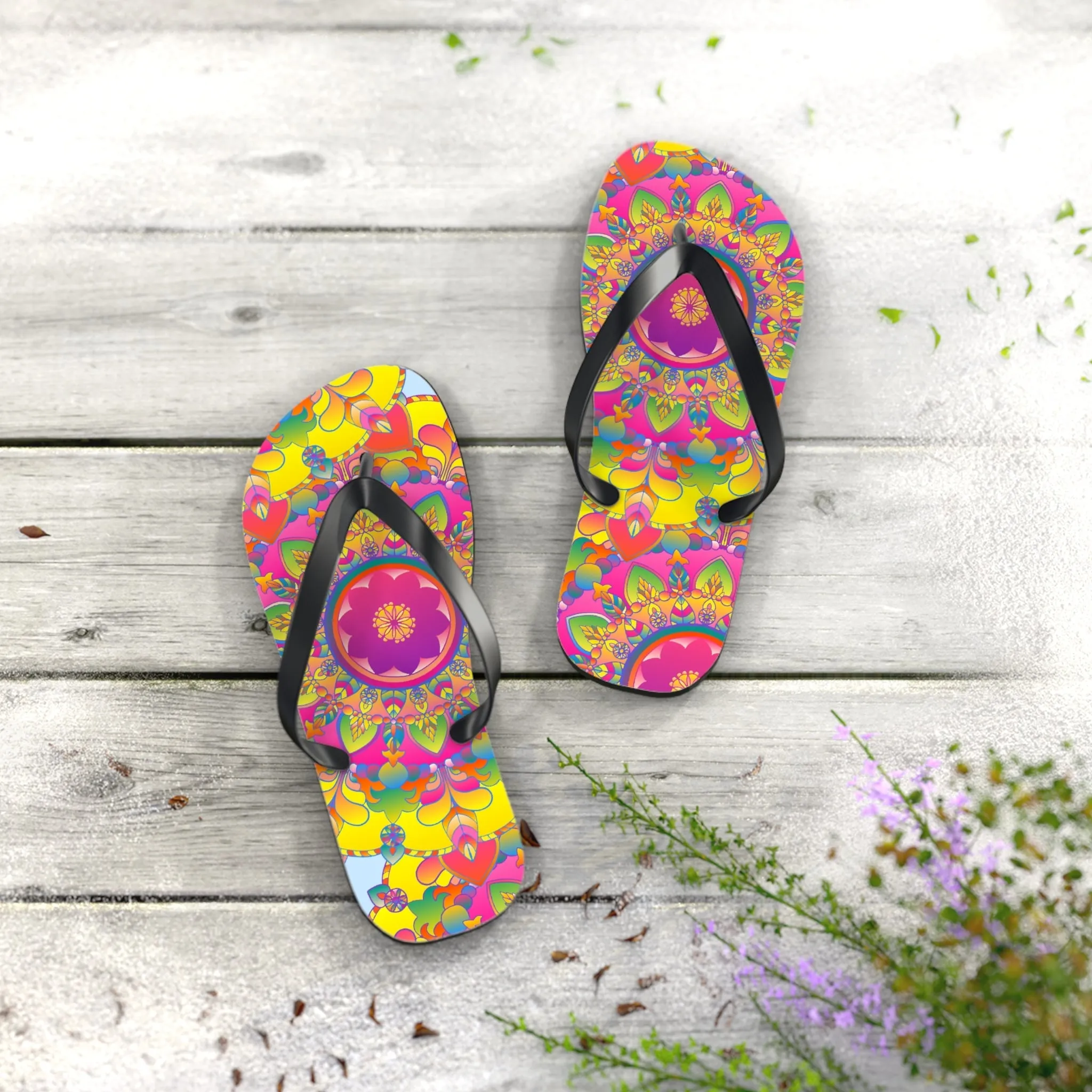 Colorful Mandala Flip Flops - Comfort & Style