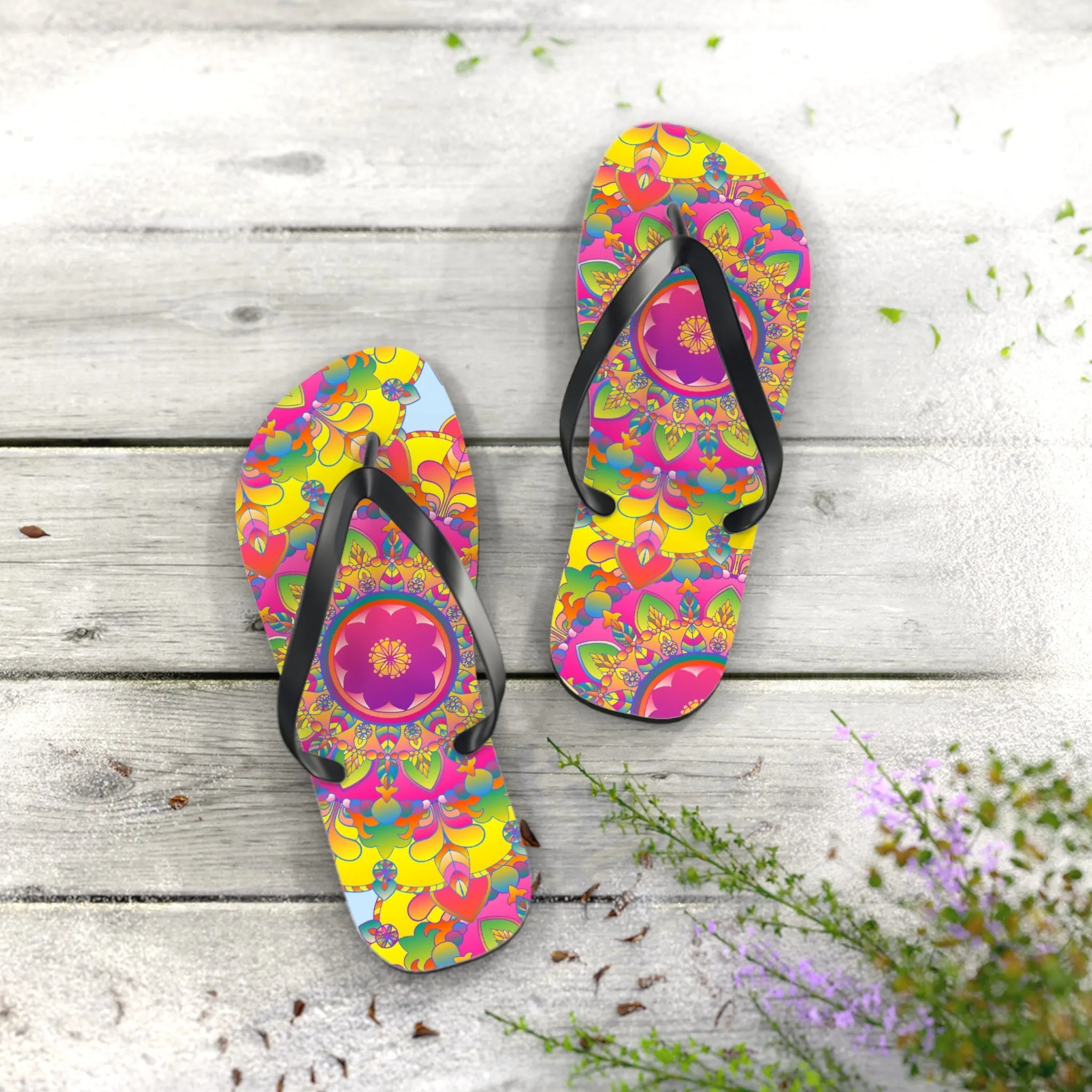 Colorful Mandala Flip Flops - Comfort & Style