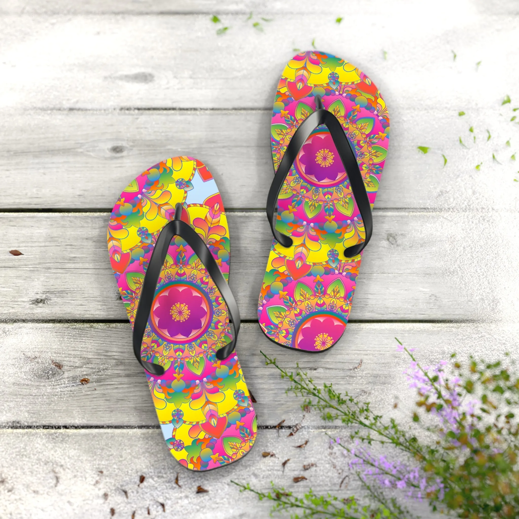 Colorful Mandala Flip Flops - Comfort & Style