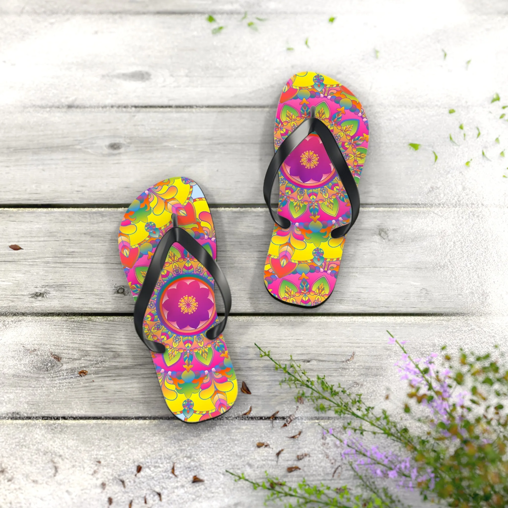 Colorful Mandala Flip Flops - Comfort & Style