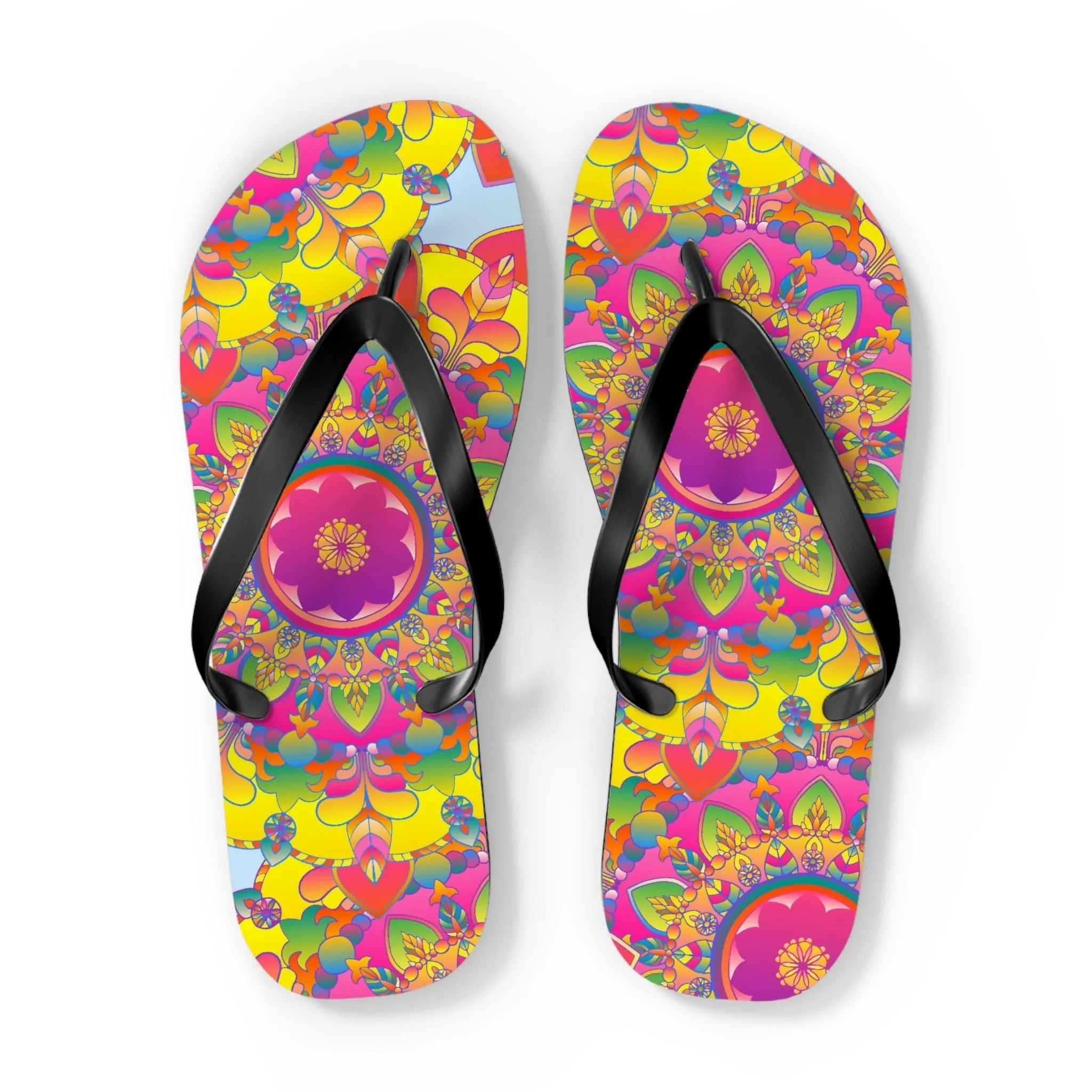 Colorful Mandala Flip Flops - Comfort & Style