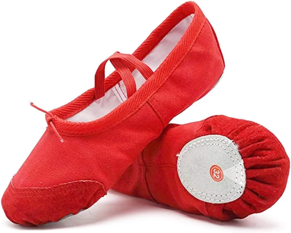DoGeek Ballet Shoes for Girls Practise Ballet Slipper Dance Shoe Canvas Split Sole Ballet Shoes for Women Kids Toddlers