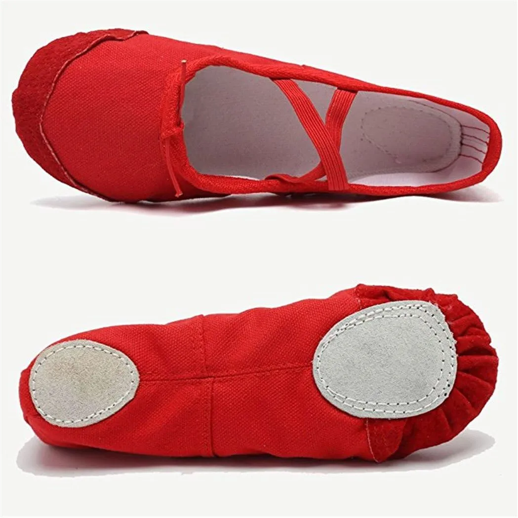DoGeek Ballet Shoes for Girls Practise Ballet Slipper Dance Shoe Canvas Split Sole Ballet Shoes for Women Kids Toddlers