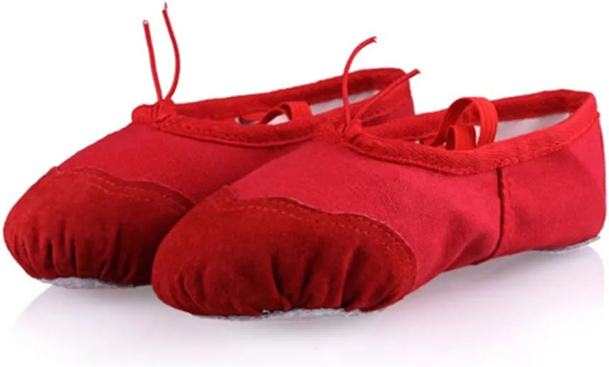 DoGeek Ballet Shoes for Girls Practise Ballet Slipper Dance Shoe Canvas Split Sole Ballet Shoes for Women Kids Toddlers