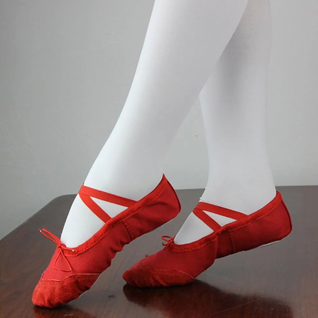 DoGeek Ballet Shoes for Girls Practise Ballet Slipper Dance Shoe Canvas Split Sole Ballet Shoes for Women Kids Toddlers