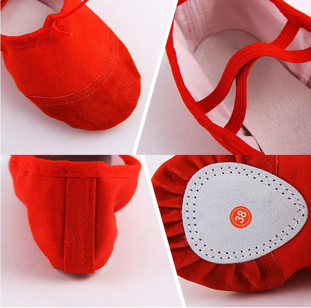 DoGeek Ballet Shoes for Girls Practise Ballet Slipper Dance Shoe Canvas Split Sole Ballet Shoes for Women Kids Toddlers