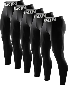 DRSKIN 5, 4, 3 or 1 Pack Men??s Compression Pants Tights Leggings Sports Baselayer Running Athletic Workout Active
