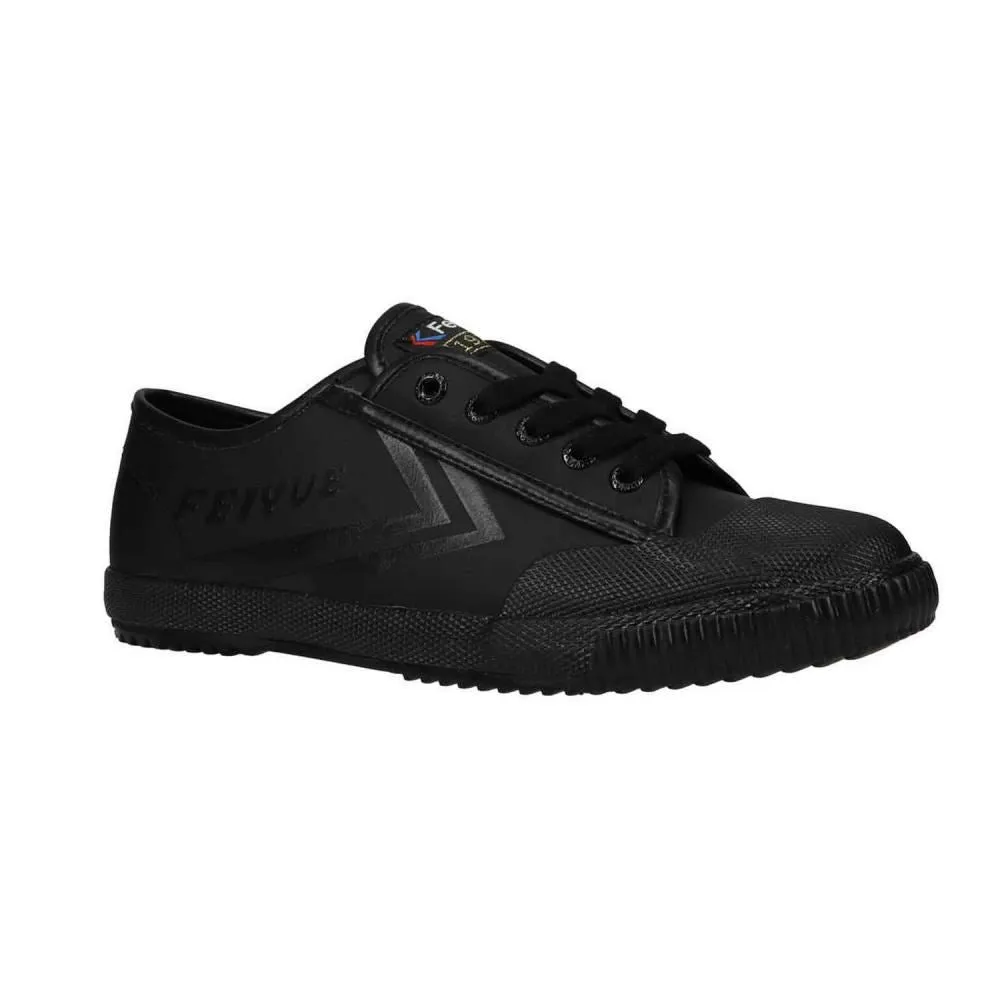 Feiyue Footwear Fe Lo 1920 Faux Leather Martial Arts/Gym/Lifing Shoes - Triple Black Tumbled