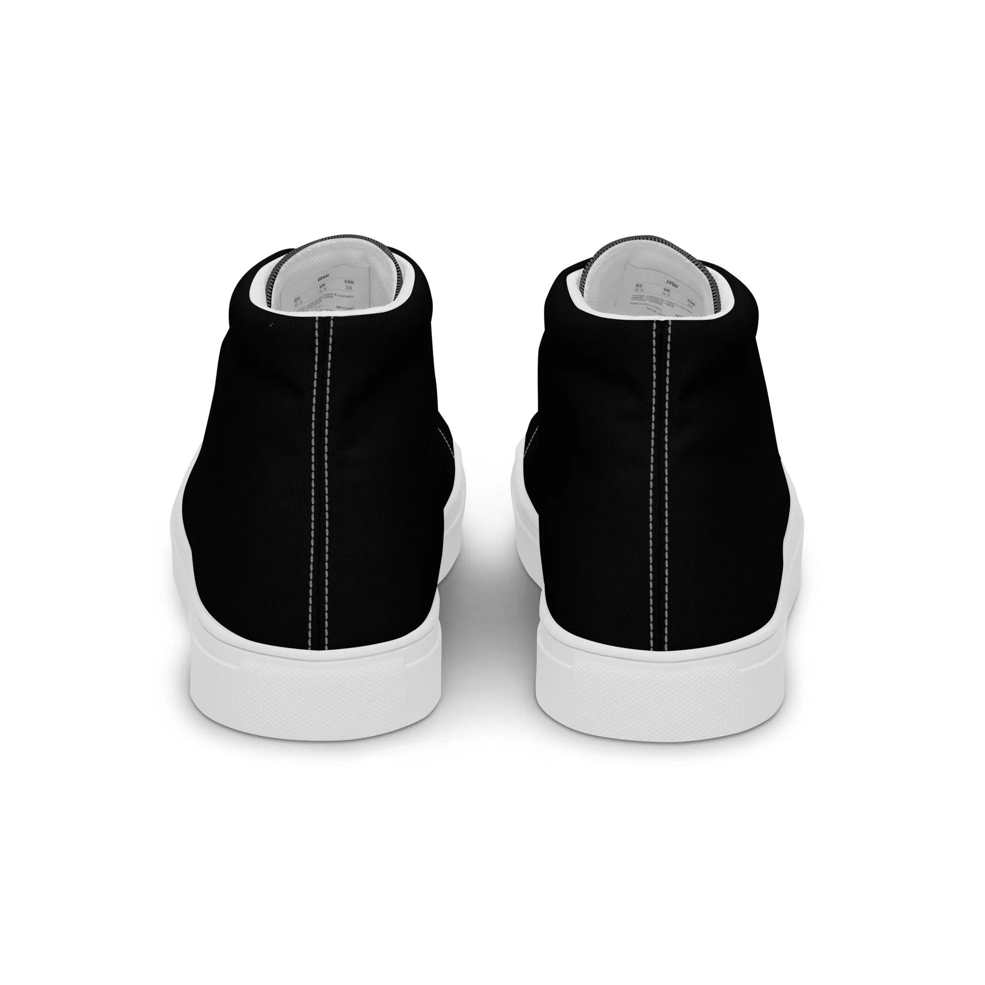 iSAW Womens Black / Black White High-Top Canvas Shoes