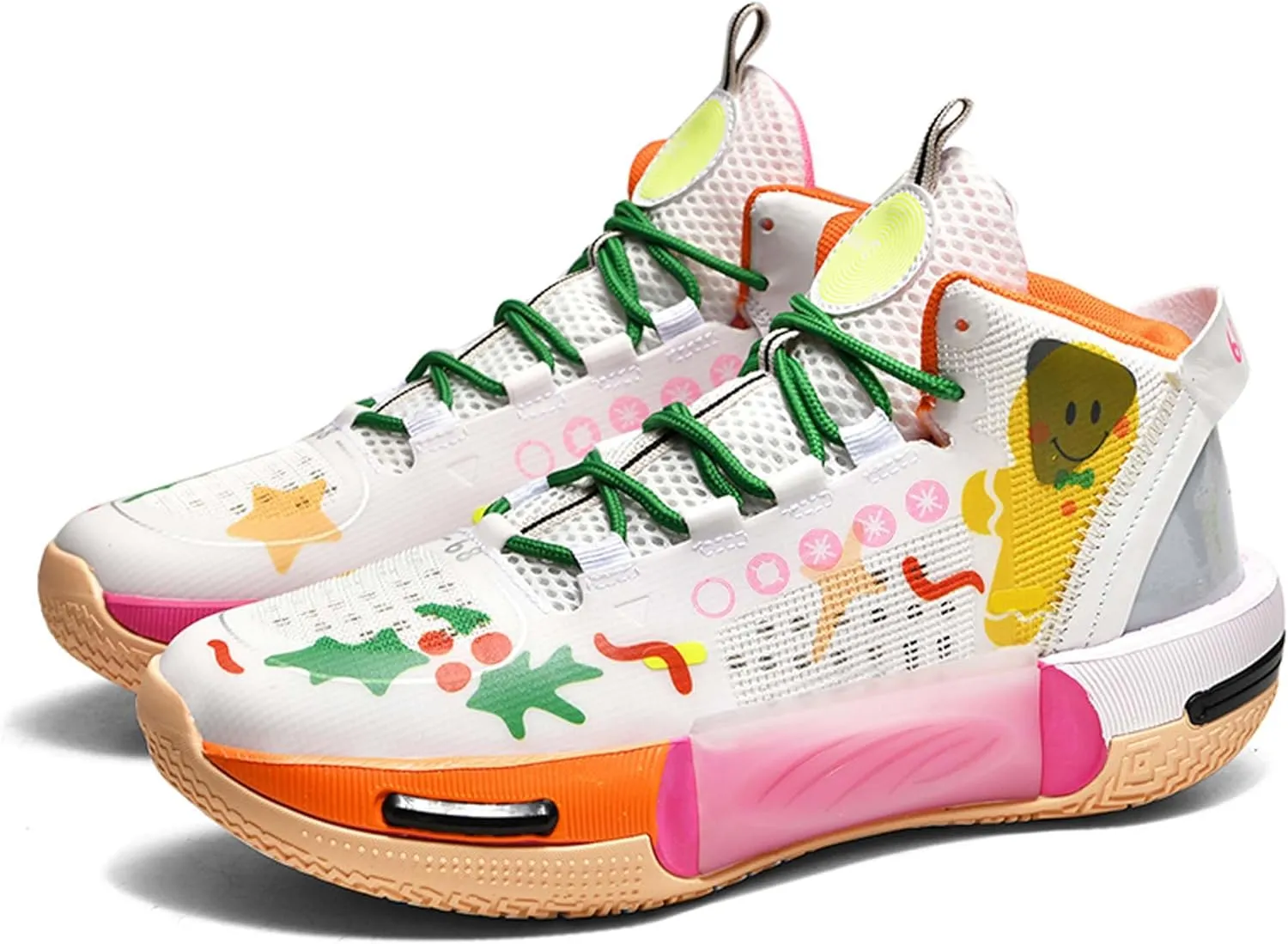 Men's and Women's Basketball Shoes Fashionable Sports Shoes High Elasticity Sunning Shoes Comfortable and Breathable Badminton Sports Shoes Anti Slip and Wear-Resistant Casual Shoes