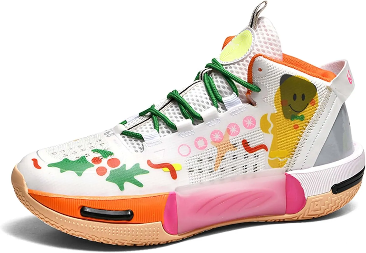 Men's and Women's Basketball Shoes Fashionable Sports Shoes High Elasticity Sunning Shoes Comfortable and Breathable Badminton Sports Shoes Anti Slip and Wear-Resistant Casual Shoes