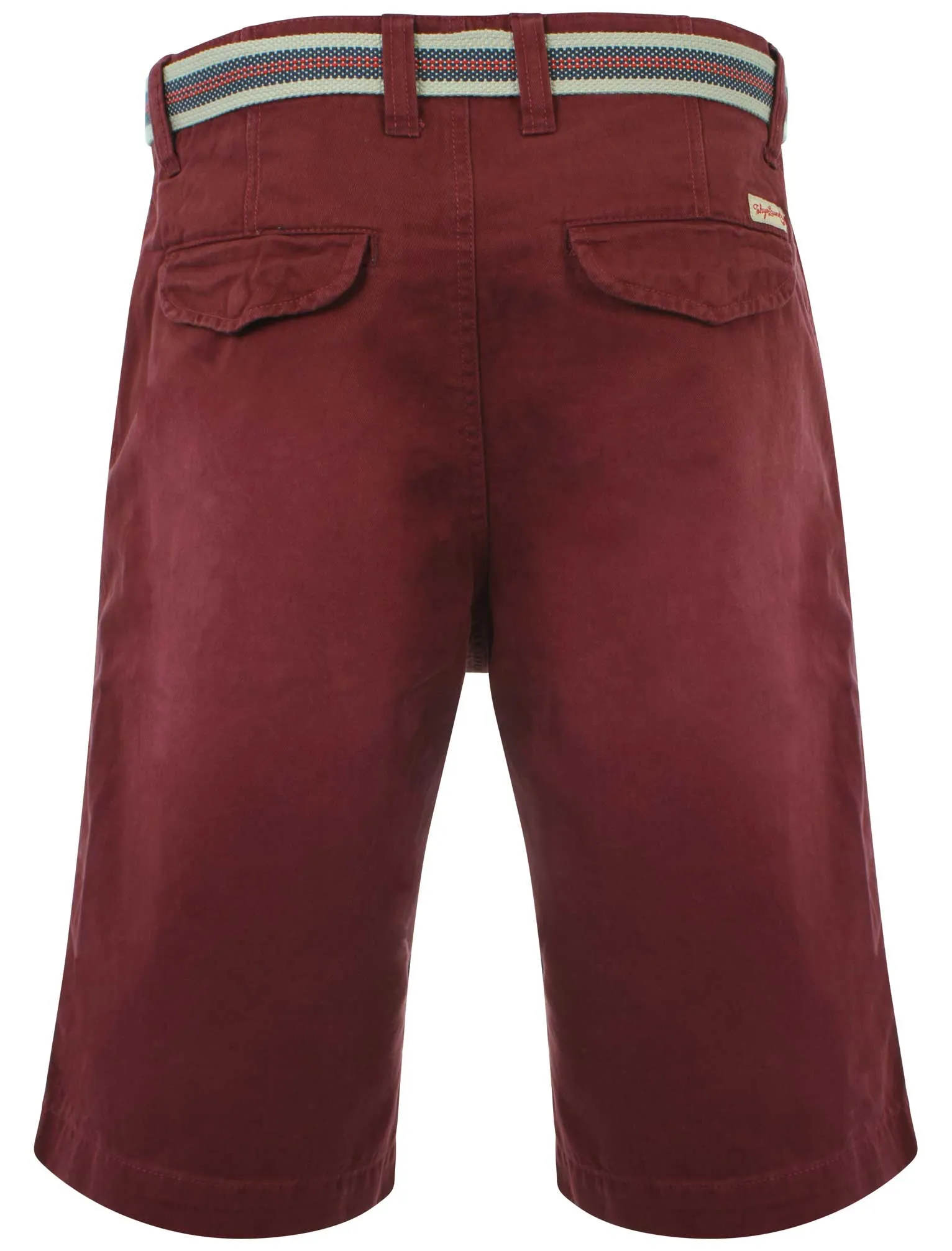 Mens Tokyo Laundry Armel oxblood shorts with belt