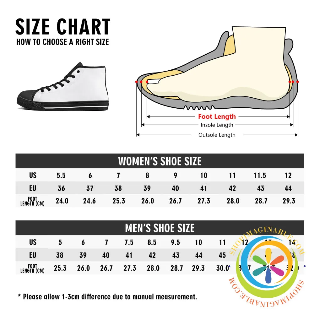 My Dog Walking Ladies High Top Canvas Shoes