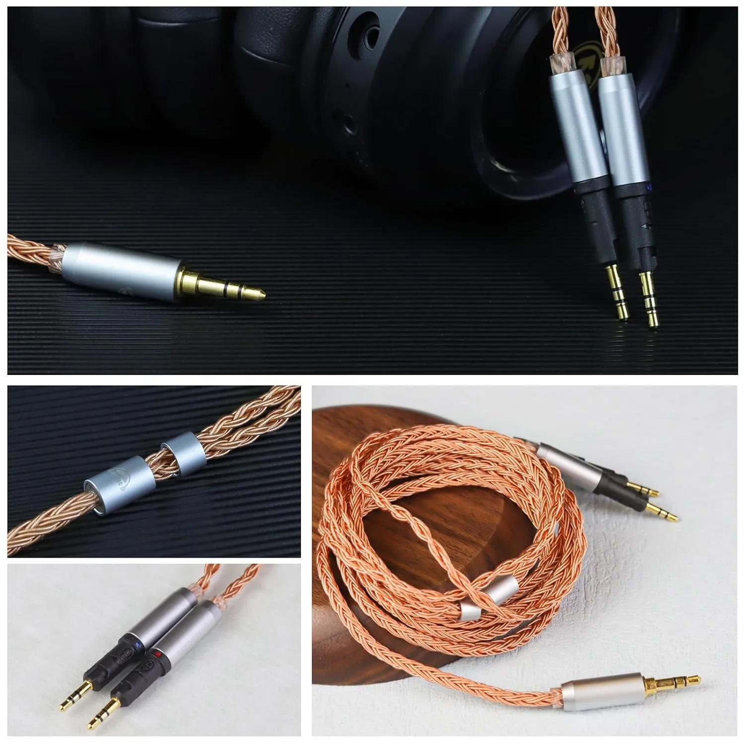 okcsc ZT16 R70X R70XA Upgraded Replacement Cable 16 core OFC high Purity Oxygen Free Copper Hand-Woven Cable, Dual R70X to 4 PIN XLR Extension Cord, for R70X R70XA Headphone 4 PIN XLR 4.92FT