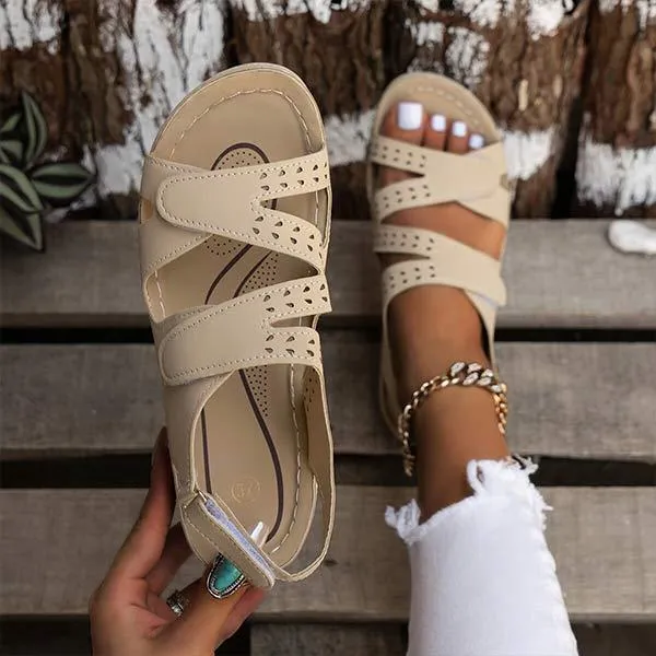 Women's Slope Heel Magic Tape Sandals 33016791C