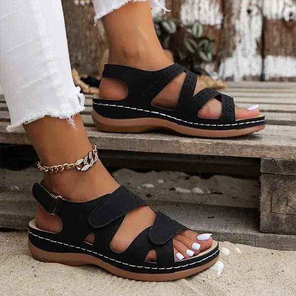Women's Slope Heel Magic Tape Sandals 33016791C