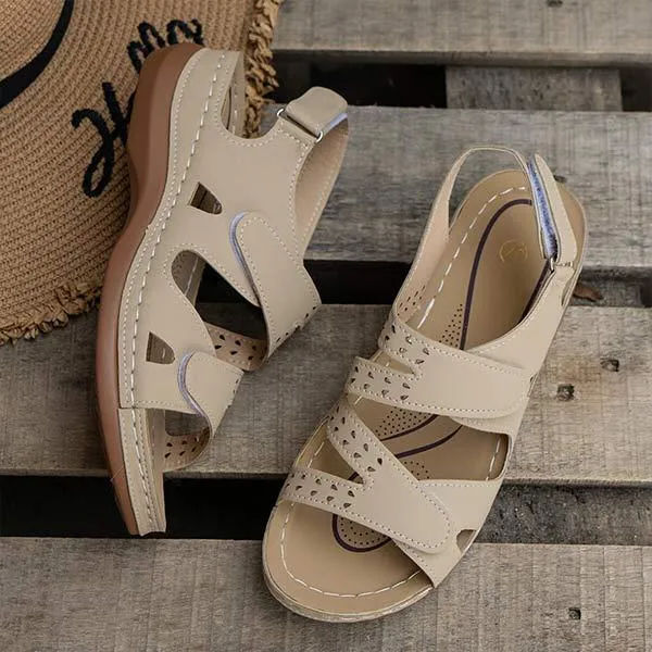 Women's Slope Heel Magic Tape Sandals 33016791C