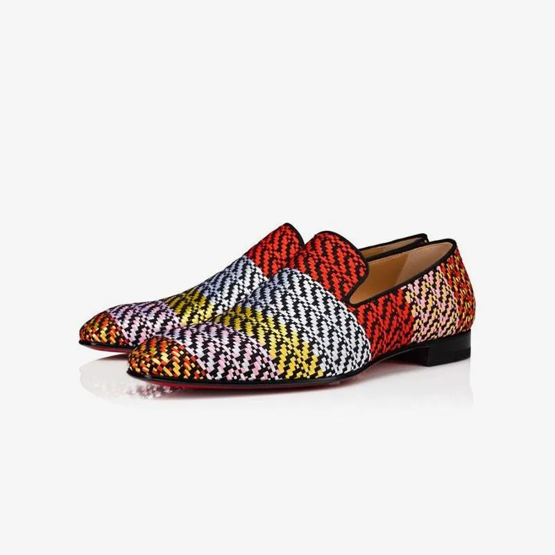 Woven Loafers Colorful Flat Shoes
