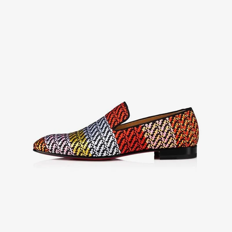 Woven Loafers Colorful Flat Shoes