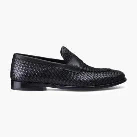 Woven penny loafers